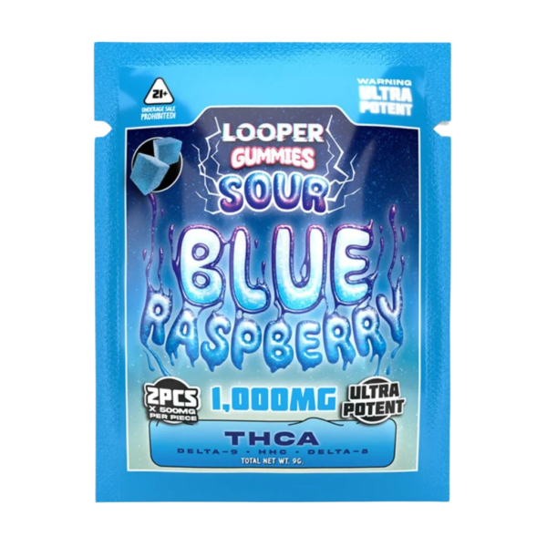 Looper | Sour Blue Raspberry - Live Badder Gummies | 2 PC